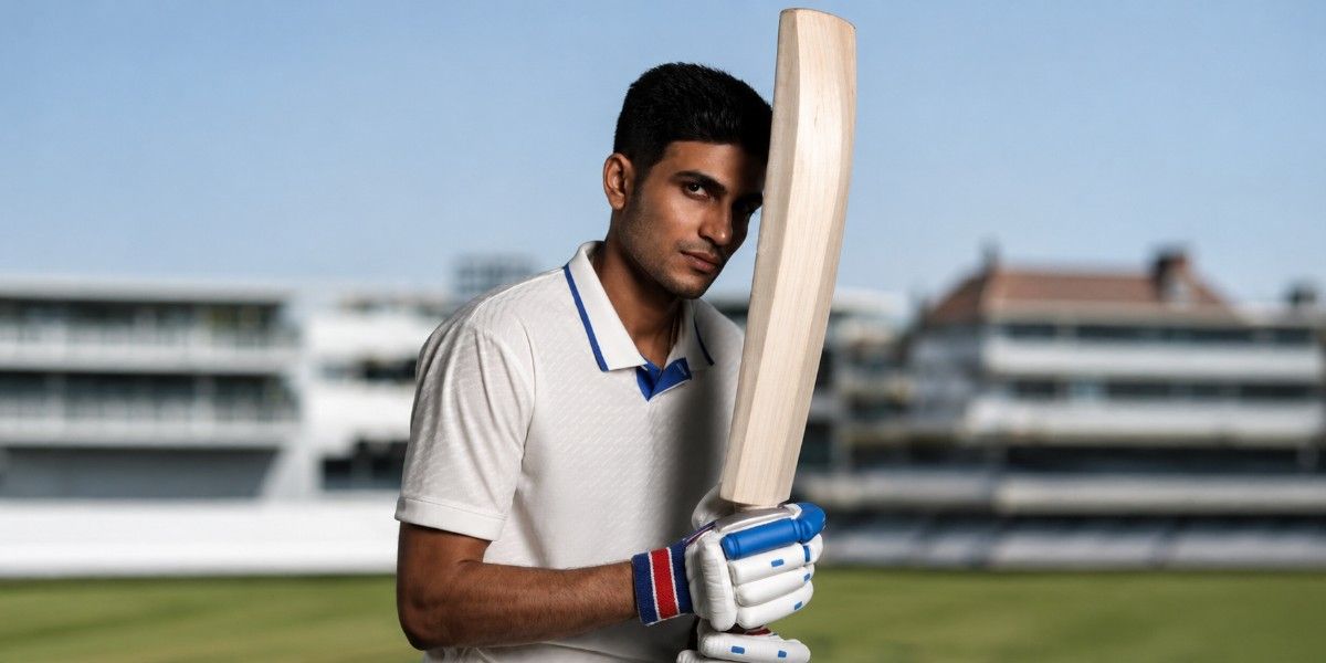 Shubman Gill Height biography image with cricket bat