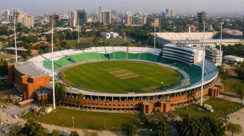 Gaddafi Stadium aerial view in Lahore
