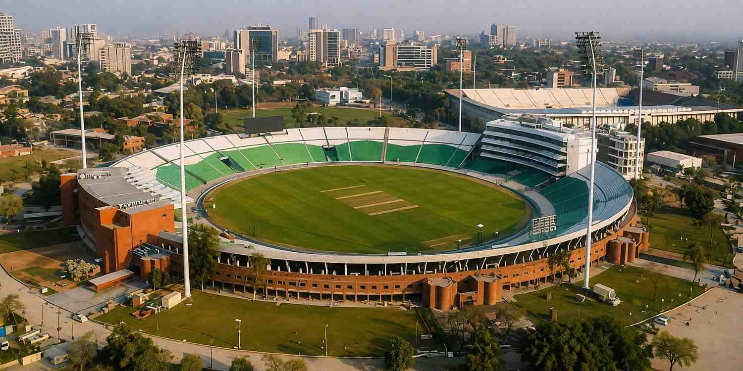 Gaddafi Stadium aerial view in Lahore